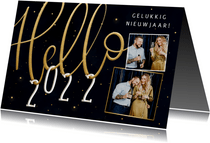 Nieuwjaarskaart 'Hello 2022'