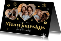 Nieuwjaarskaart nieuwjaarskus brievenbus foto sneeuw kusjes