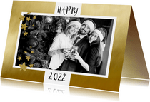 Nieuwjaarskaart zakelijk foto op goud 