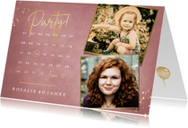 Partyeinladung Geburtstag rosé Kalender & Fotos