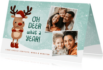 Rentier-Fotokarte 'Oh deer, what a year'
