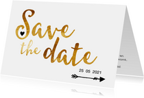 Save the date in gouden letters