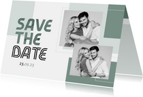 Save the date kaart modern stijlvol foto grafisch