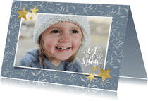 Sfeervolle kerstkaart met 1 foto