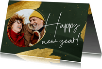 Stijlvol nieuwjaarskaartje foto gouden verf happy new year!