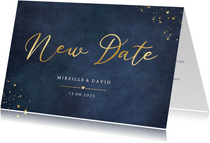 Stijlvolle New Date - Change the Date kaart huwelijksdag