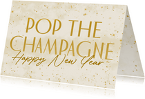 Trendy nieuwjaarskaart met sterren pop the champagne