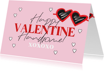 Trendy valentijnskaart illustratie zonnebril hartjes