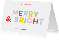 Trendy zakelijke kerstkaart met regenboog typografie 