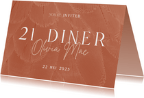 Uitnodiging 21 diner stijlvol met veren