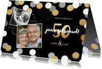 Uitnodiging jubileumfeest 50 jaar getrouwd confetti & foto's