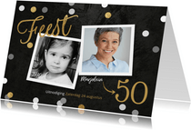 Uitnodiging verjaardag confetti krijtbord foto's