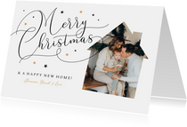 Umzugsweihnachtskarte mit Foto in Haus