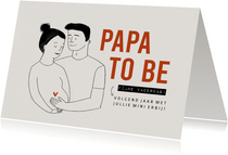 Vaderdagkaart papa to be met portretje en typografie