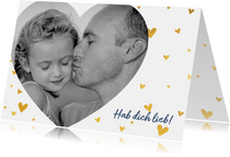 Vatertagskarte mit Foto und Herzchen