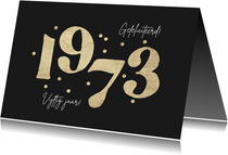 Verjaardagskaart 1973 goud confetti 50 jaar