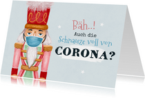 Weihnachtskarte Corona Nussknacker