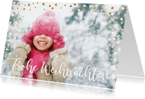 Weihnachtskarte Foto groß mit Konfettirahmen