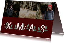 Weihnachtskarte XMAS mit Zweigen