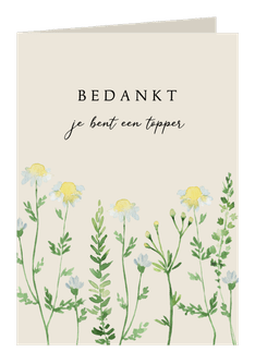 Bedankkaartje bruiloft met icoontjes en foto