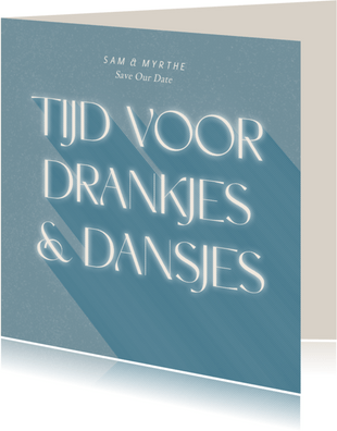 Typografische Trouwkaart Met Opsomming En | Kaartje2go