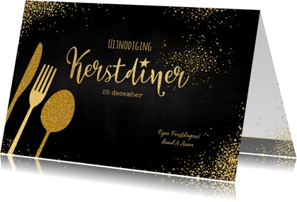 Uitnodiging kerstdiner | Kaarten kerstdiner | Kaartje2go