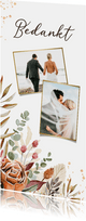 Bedankkaart bruiloft Bohemian stijlvol droogbloemen foto's