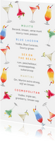 Cocktail kaart menu zomer vrolijk illustraties
