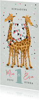 Einladung Kindergeburtstag Zwilling lustige Giraffen