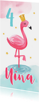 Flamingo-Einladungskarte zum Kindergeburtstag