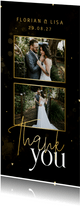 Foto-Dankeskarte zur Hochzeit elegantes Schwarz