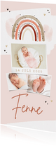 Geboortekaartje meisje regenboog hartjes fotocollage 