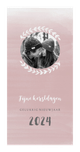 Kerstkaart waterverf takjes roze