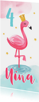 Kinderfeestje uitnodiging hip voor een meisje met flamingo