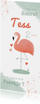 Lieve kinderfeestje uitnodiging flamingo meisje roze