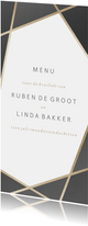 Menukaart met geometrisch patroon grijs