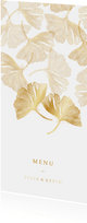  Menukaart voor bruiloft ginkgoblad stempel