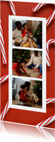 Photobooth collage kerstkaart met zuurstokken 