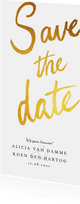 Save the date kaart klassiek en stijlvol met goud & kalender