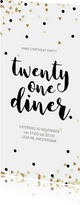 Uitnodiging 21 Diner party confetti zwart wit