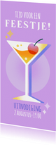 Uitnodiging met cocktailglas