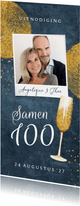 Uitnodiging samen 100 stijlvol goud foto champagne