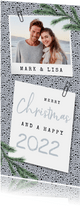 Weihnachtskarte & Neujahrskarte mit Foto und Tannenzweigen