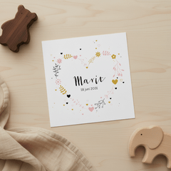 Geboorte - Botanisch hart met stipjes