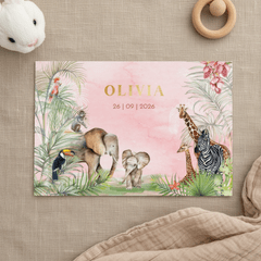 Geboorte meisje jungle vintage