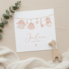 Geboorte meisje waslijntje babykleertjes