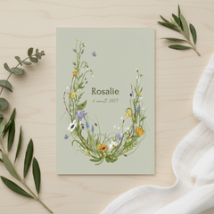 Geboortekaartje frisse veldbloemen