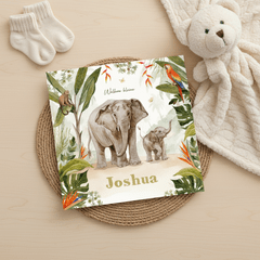 Geboortekaartje jungle olifanten baby schattig unisex