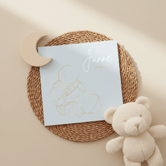 Lief geboortekaartje broer kust broertje –goudfolie