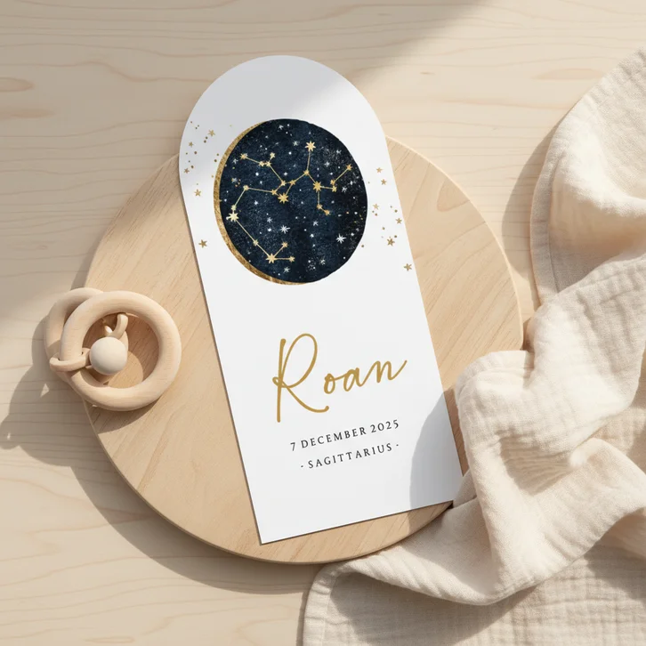 Boog geboortekaartje boogschutter sterrenbeeld